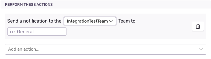 Microsoft Teams alert rule action